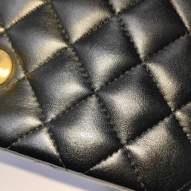Chanel Classic Flap Rectangular Mini Black Lambskin Leather Gold Hardware, 2014-15