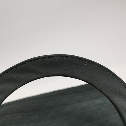 Lady Dior Vintage Medium Black Cloth with Yellow Gold-tone Hardware