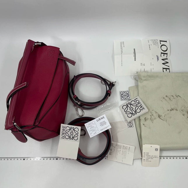Loewe Puzzle bag small raspberry pink leather