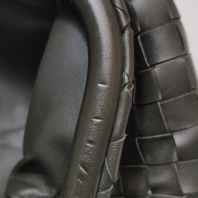Bottega Veneta Pouch Large Intrecciato Dark Olive Green Calfskin Leather