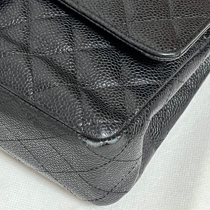 Chanel Classic Flap Medium Black Caviar Leather with 24k Gold Hardware, 2008