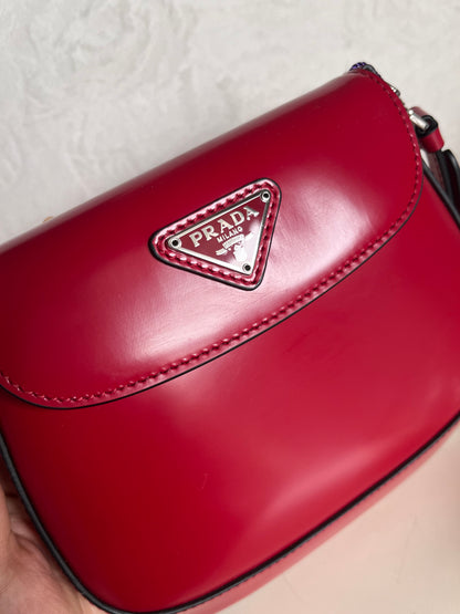 Prada Cleo Flap Red Leather Mini Shoulder bag