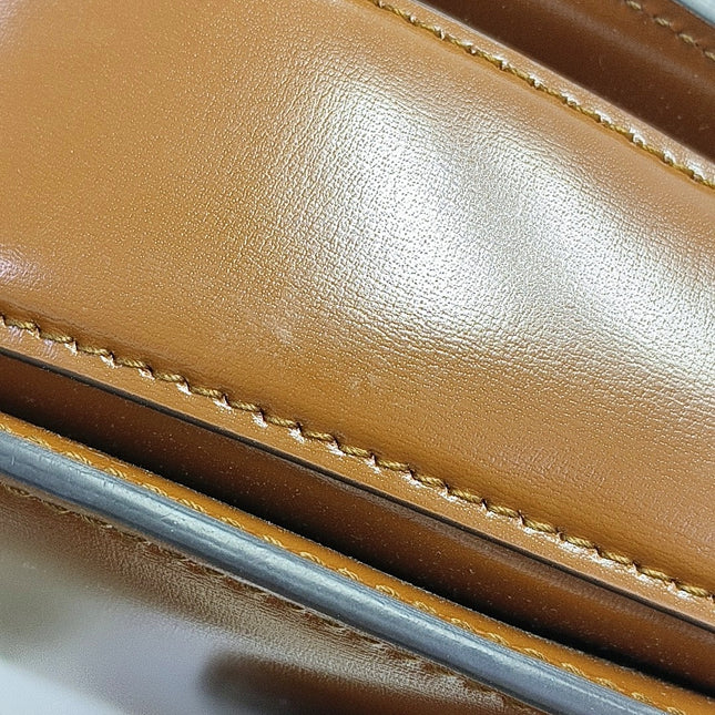 Gucci Bamboo 1947 Small Brown Top Handle Bag Leather with Strap
