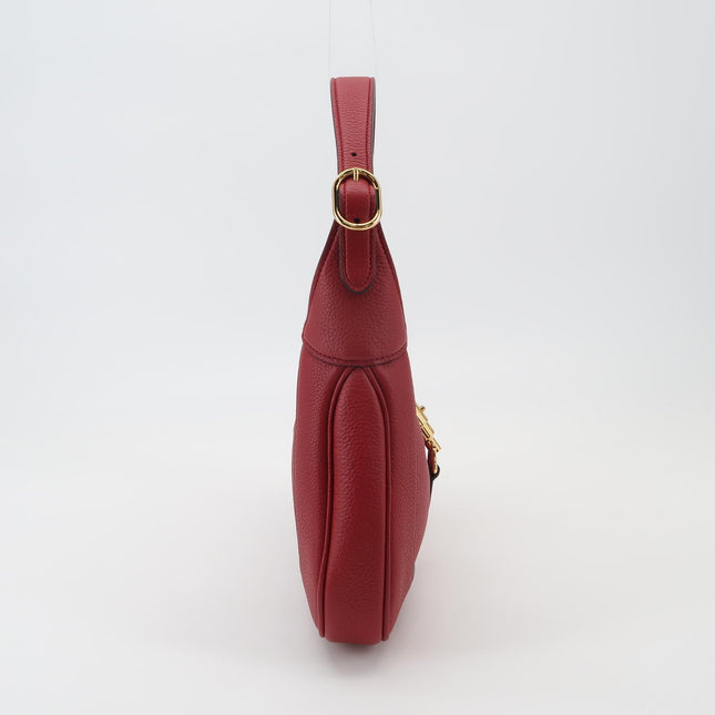 Gucci Jackie 1961 Small Red Pebbled Leather Shoulder Bag