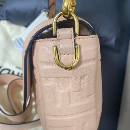 Fendi Baguette Lambskin Leather Crossbody Bag Medium Pink