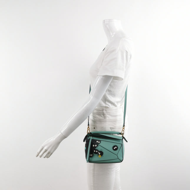 Loewe x Studio Ghibli Collection Susuwatari Mini Puzzle Green Crossbody Bag