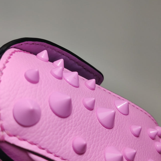 Versace La Medusa Mini Pink Studded Top Handle Bag