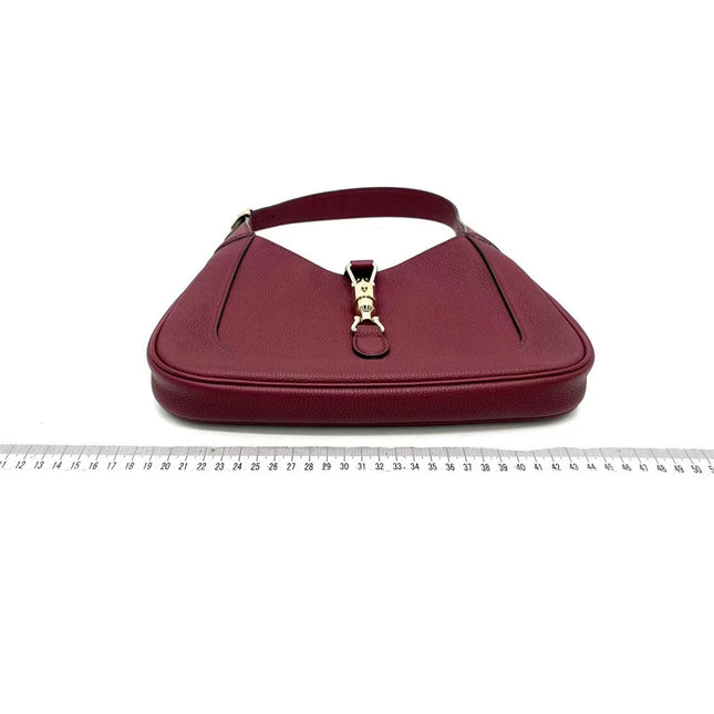Gucci Jackie 1961 Small Burgundy Grained Leather Shoulder Bag