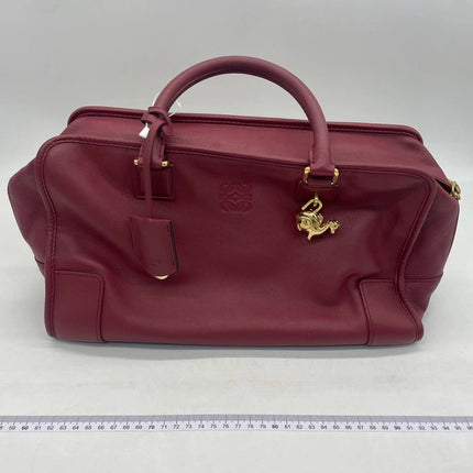 Loewe Amazona 36 Medium Burgundy Leather Dragon Lock Gold-tone Hardware