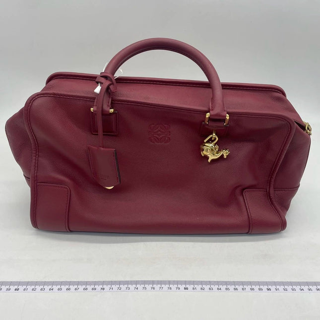 Loewe Amazona 36 Medium Burgundy Leather Dragon Lock Gold-tone Hardware