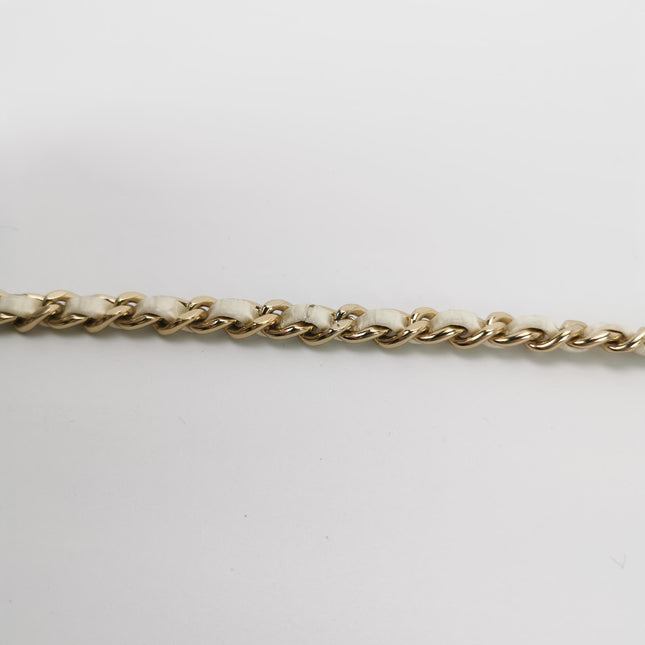 Chanel White and Black Small Crumpled Calfskin Vanity Case Crossbody Bag