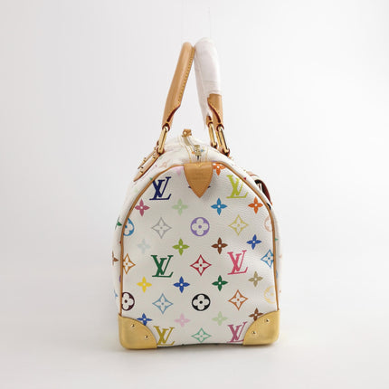 Louis Vuitton x Takashi Murakami Speedy 30 Lock White Multicolor