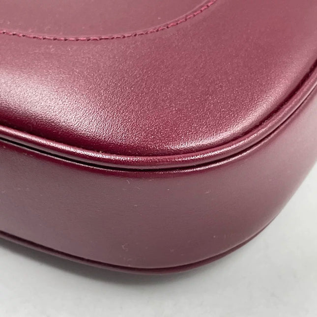 Gucci Jackie 1961 Small Ancora Red Burgundy Leather Shoulder Bag Clasp S24
