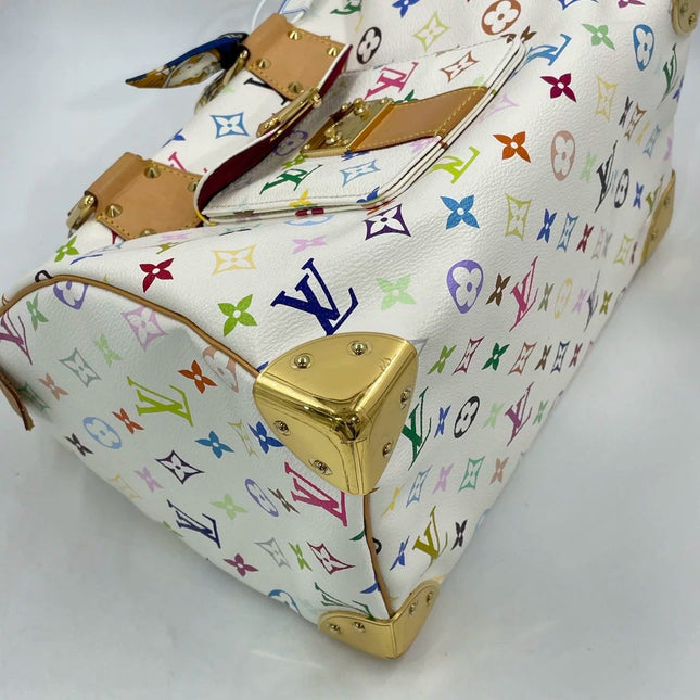 Louis Vuitton x Takashi Murakami Speedy 30 Lock White Multicolor