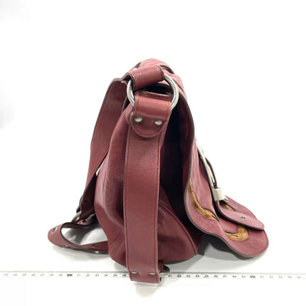 Dior Vintage Gaucho XL Red Leather Crossbody Bag 42cm