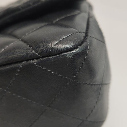 Chanel Classic Flap Mini Black Lambskin Silver Hardware