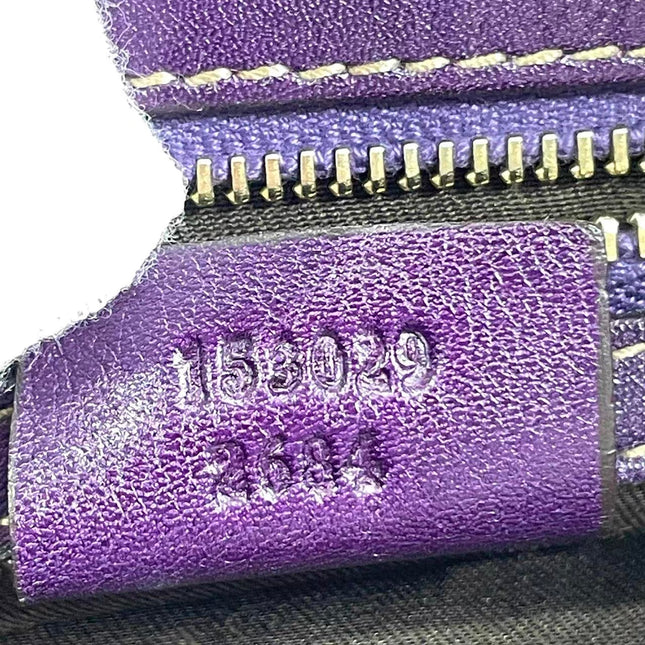 Gucci Jackie Vintage Large Purple Suede Leather Ringlets Decoration