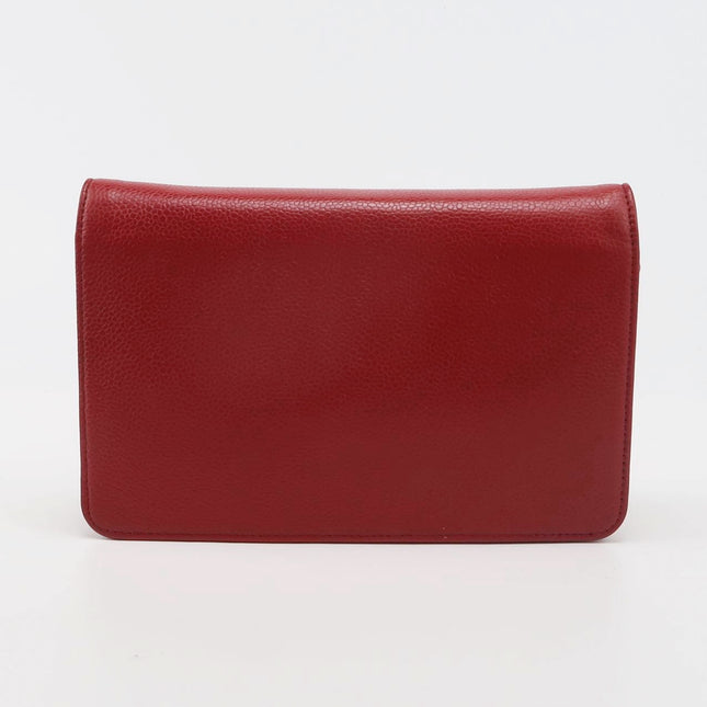Chanel Wallet on Chain WOC Double CC Red Caviar Leather