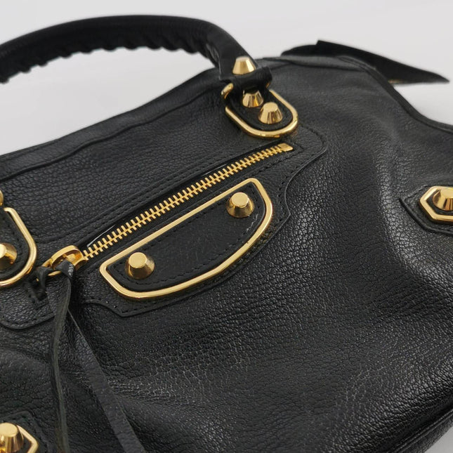 Sold Balenciaga City Bag Black with Gold hardware Small Crossbody Bag