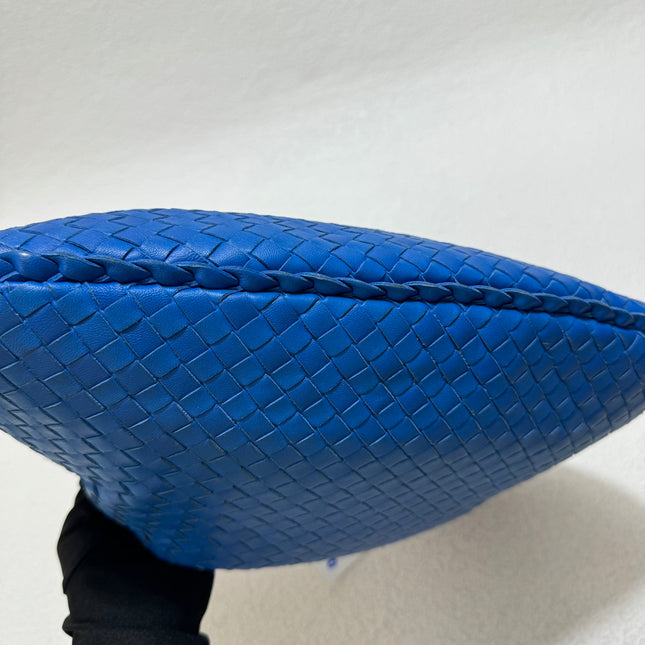 Bottega Veneta Veneta Hobo Medium Royal Blue Intrecciato Leather Bag 40cm