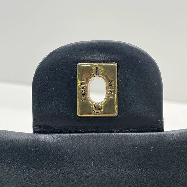 Chanel Classic Flap Vintage Black Lambskin Leather with 24k Gold Hardware, 1989-1991