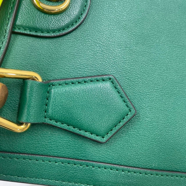 Gucci Diana Mini Green Leather Bag Bamboo Handle with Strap