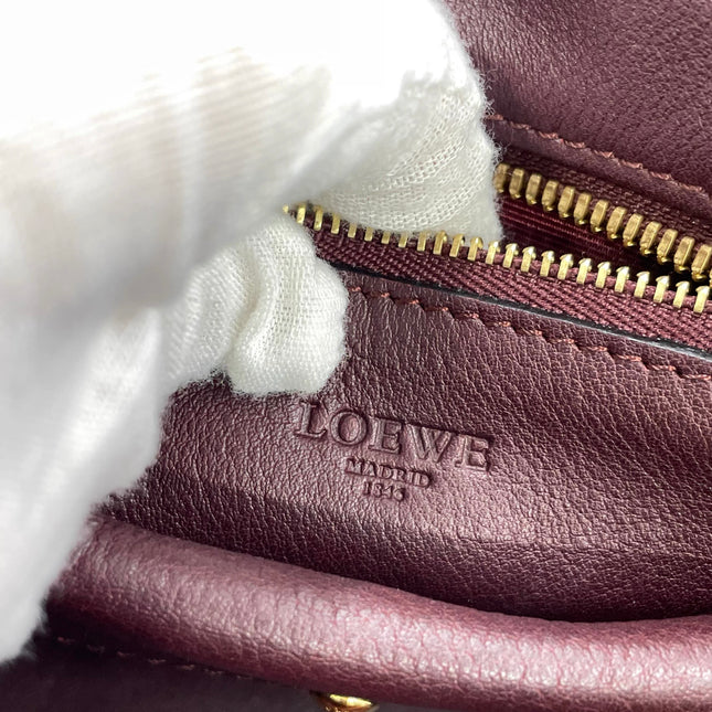 Loewe Amazona 28 in Burgundy Calfskin Leather and Gold-tone Hardware