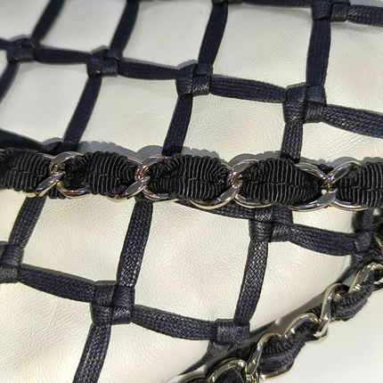 Chanel Lambskin Jumbo Canebiers Net Knots Flap White, 2011