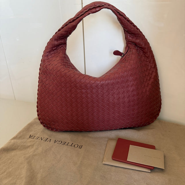 Bottega Veneta Hobo Bag leather Burgundy Medium 40cm