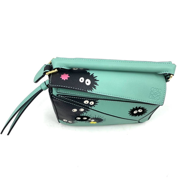Loewe x Studio Ghibli Collection Susuwatari Mini Puzzle Green Crossbody Bag