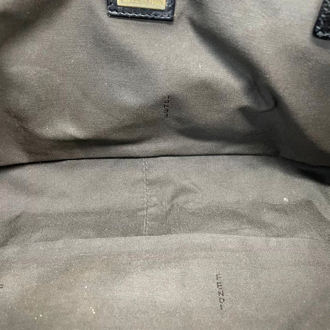 FENDI Baguette Large Black Calfskin Leather Shoulder Bag