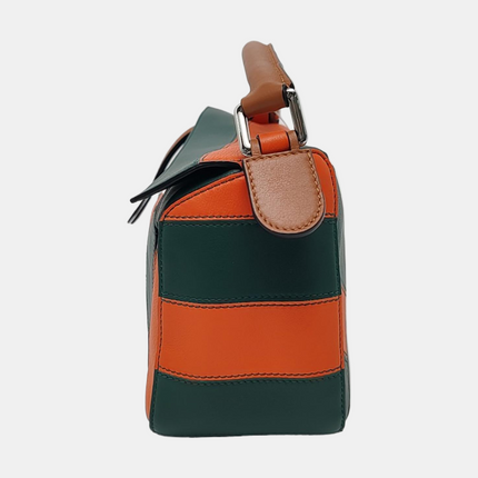 Loewe Puzzle Small Green Orange Stripes Crossbody Bag 2019