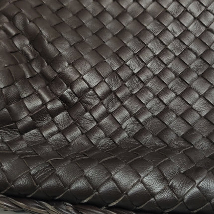 Bottega Veneta Veneta Hobo Medium Dark Chocolate Brown 40cm Intrecciato Lambskin leather