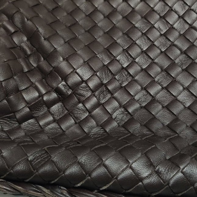 Bottega Veneta Veneta Hobo Medium Dark Chocolate Brown 40cm Intrecciato Lambskin leather