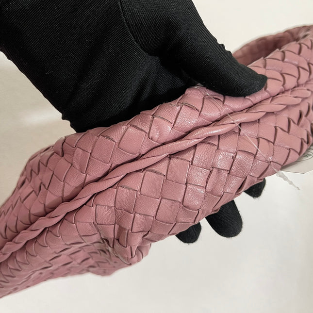 Sold Bottega Veneta Veneta Hobo Medium Cherry Blossom Pink Intrecciato Leather Bag 40cm