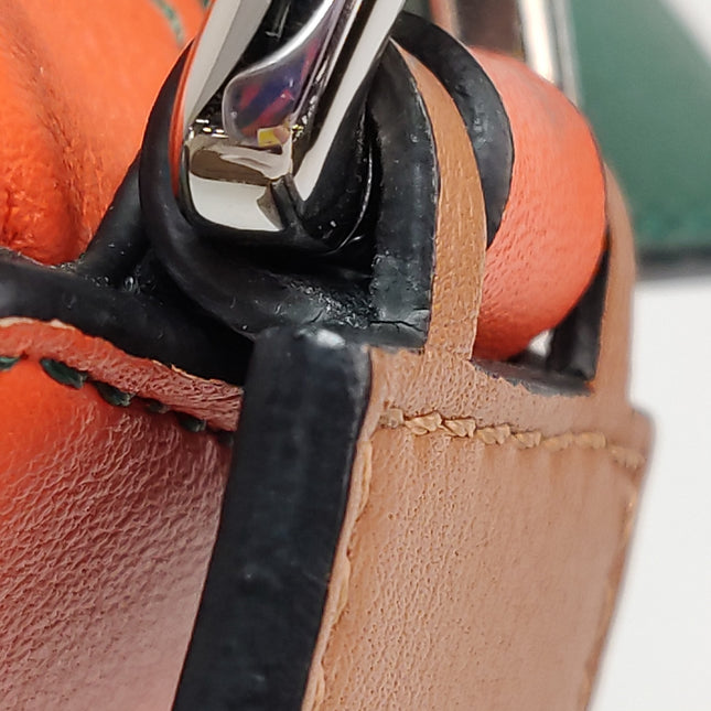 Loewe Puzzle Small Green Orange Stripes Crossbody Bag 2019