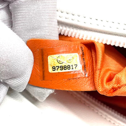 Chanel Cambon Multi-pocket Ligne Reporter Bag Large White Calfskin Leather