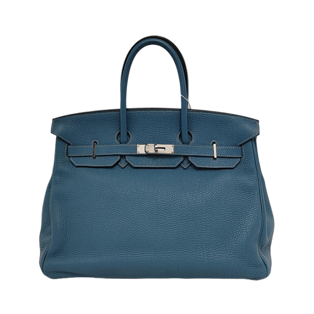 Hermes Birkin 35 Blue Jeans Calfskin Leather Palladium Hardware 2010-Luxbags