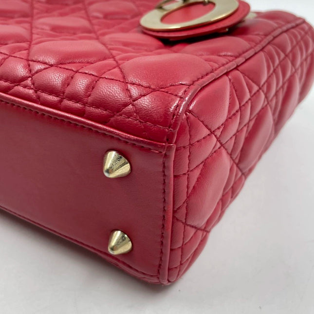 Sold Lady Dior Small My Abcdior Red Lambskin Cannage Leather