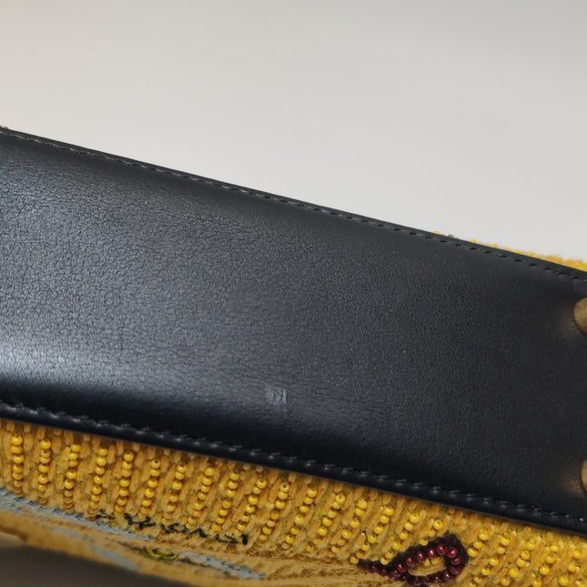 Lady Dior Mini Limited Edition Yellow Star and Bee Beaded Handbag 2017