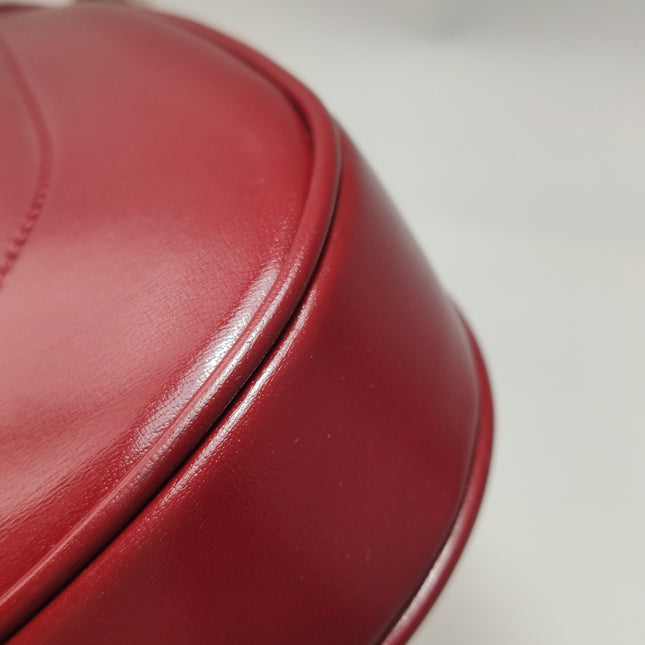 Gucci Jackie 1961 Red Burgundy Leather Bag Small with Adjustable Strap Gold Piston Lock