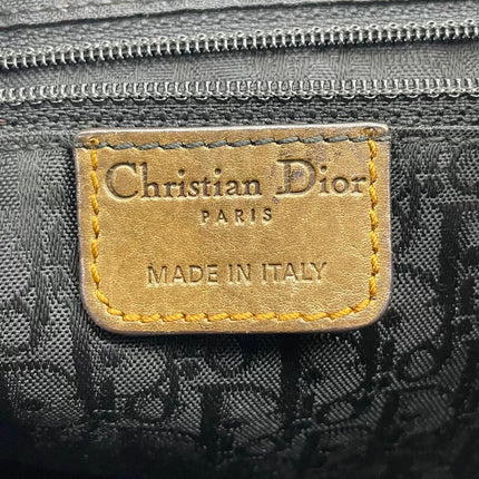 Dior Vintage Gaucho Mini Green Denim Brown Leather Crossbody Bag 2006