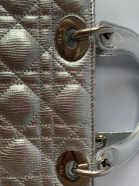 Sold Lady Dior ABCdior Small Silver Cannage Lambskin Handbag