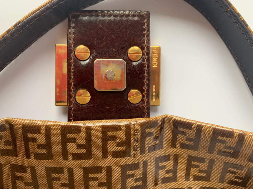 Sold FENDI Baguette Zucchini Print Patent Leather