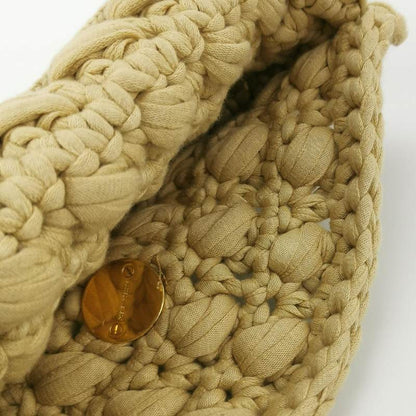 Bottega Veneta Classic Jersey Hand-crocheted Shoulder bag in Cane sugar with Gold Hardware