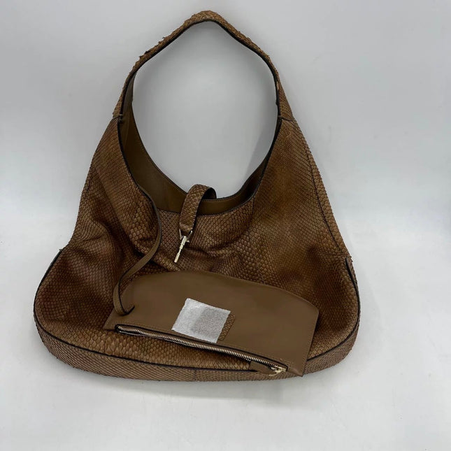 Gucci Jackie Brown Python Leather Gold Hardware