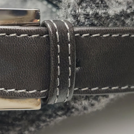 Fendi Baguette Bag Grey Wool Zucca Print Shoulder Bag