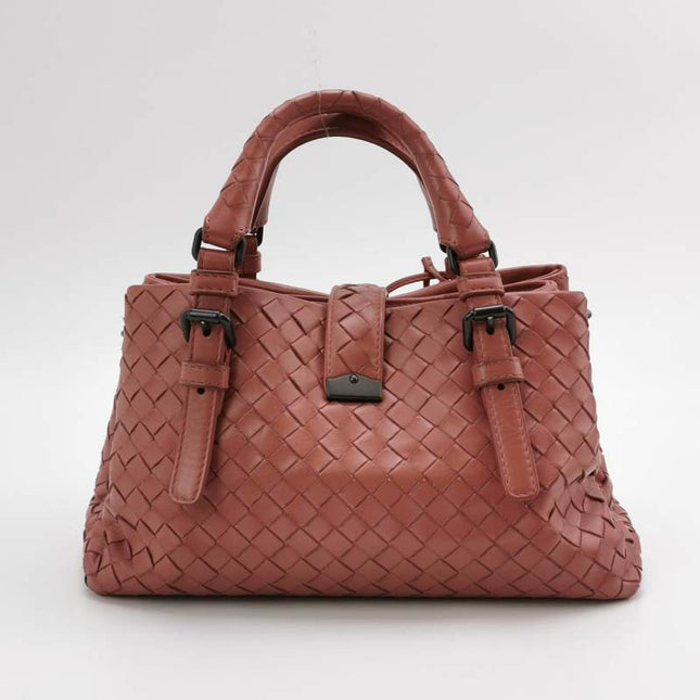 Bottega Veneta Roma Mini Bag Intrecciato Nappa Leather Pink 25cm