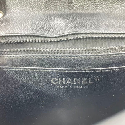 Chanel Classic Flap Jumbo Black Caviar Leather Single Flap Silver Hardware 2006-08