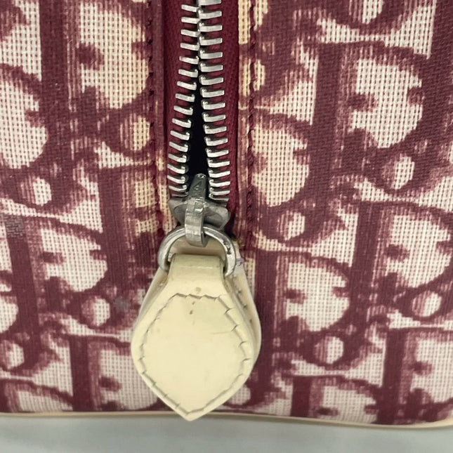 Dior No. 1 Rasta Trotter Bowling Bag Red Oblique Canvas White Patent Leather